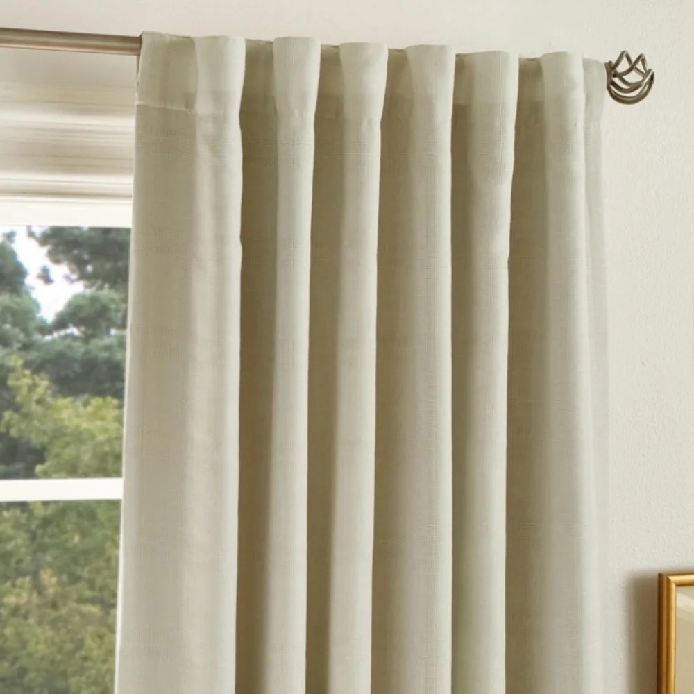 Bedford Woven Plaid 50 X95 Blackout Backtab Panel Pair 50x95”